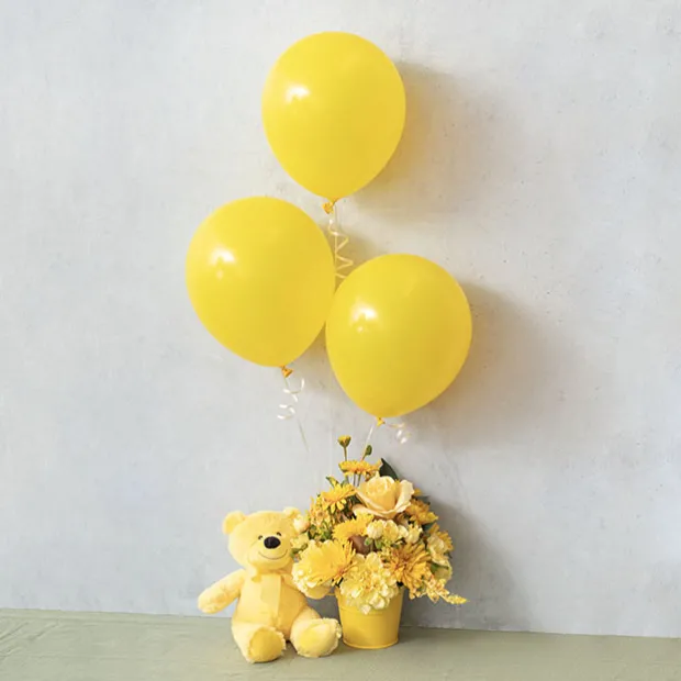 Latex Balloon 12" Pack 36 Bright Yellow (30.5cmD)