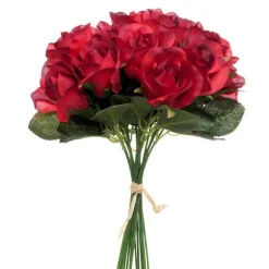 Lavina Rose Bud Bouquet 18 Heads Red (33cmH)