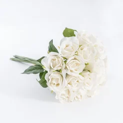 Lavina Rose Bud Bouquet 18 Heads Nude Beige (33cmH)