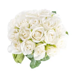 Lavina Rose Bud Bouquet 18 Heads Nude Beige (33cmH)