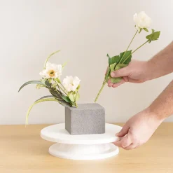 Lazy Susan Rotating Turntable Plastic White (28cmDx7cmH)