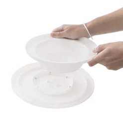 Lazy Susan Rotating Turntable Plastic White (28cmDx7cmH)