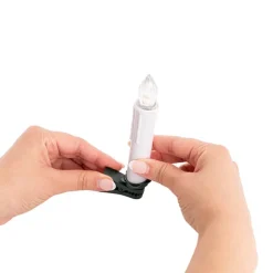 LED Christmas Flickering Candle w Clip Pack 10 White (10cmH)