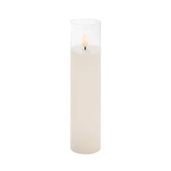 LED Glass Trueflame Flickering Event Pillar Candle 5x22.5cmH