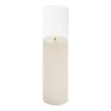 LED Glass Trueflame Flickering Event Pillar Candle 7.5x30cmH