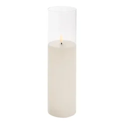 LED Glass Trueflame Flickering Event Pillar Candle 7.5x30cmH