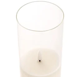 LED Glass Trueflame Flickering Event Pillar Candle 7.5x30cmH