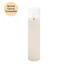 LED Glass Trueflame Flickering Event Pillar Candle 5x22.5cmH