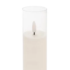 LED Glass Trueflame Flickering Event Pillar Candle 5x22.5cmH