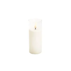LED Glass Trueflame Flickering Event Pillar Candle 5x12.5cmH