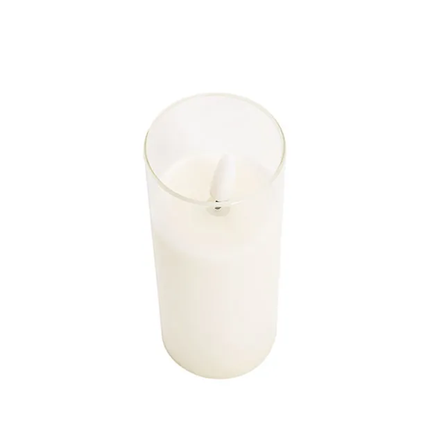 LED Glass Trueflame Flickering Event Pillar Candle 5x12.5cmH