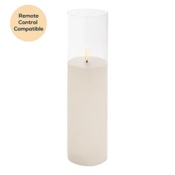 LED Glass Trueflame Flickering Event Pillar Candle 7.5x30cmH
