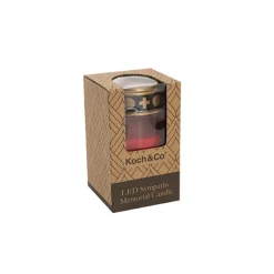 LED Sympathy Memorial Candle Red (6.5Dx12cmH)