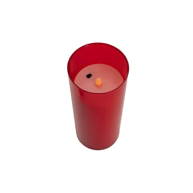 LED Sympathy Memorial Candle Red (7.5Dx21.5cmH)