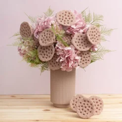 Lotus Pod Spray Dusty Pink (63cmH)