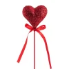 Love Heart Glitter Pick Pack 4 Red (30cmH)