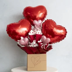 Love Heart Glitter Pick Pack 4 Pink (30cmH)