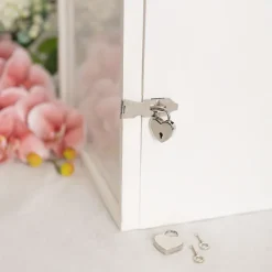 Love Heart Padlock with Key Pack 2 Silver (30x39mmH)