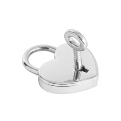Love Heart Padlock with Key Pack 2 Silver (30x39mmH)