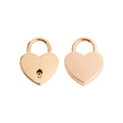 Love Heart Padlock with Key Pack 2 Gold (30x39mmH)