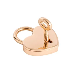 Love Heart Padlock with Key Pack 2 Gold (30x39mmH)