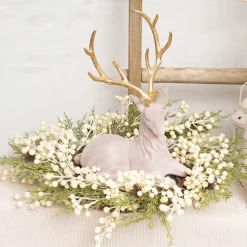 Lush Berry & Pinecone Pine Wreath Cream (12x45cmD)