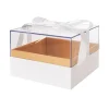 Luxe Gift Box Acrylic Lid and Ribbon WhiteGold (20x20x13Hcm)