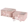 Luxe Gift Flower Box Window Ribbon Set 2 Pink (24x20x11Hcm)