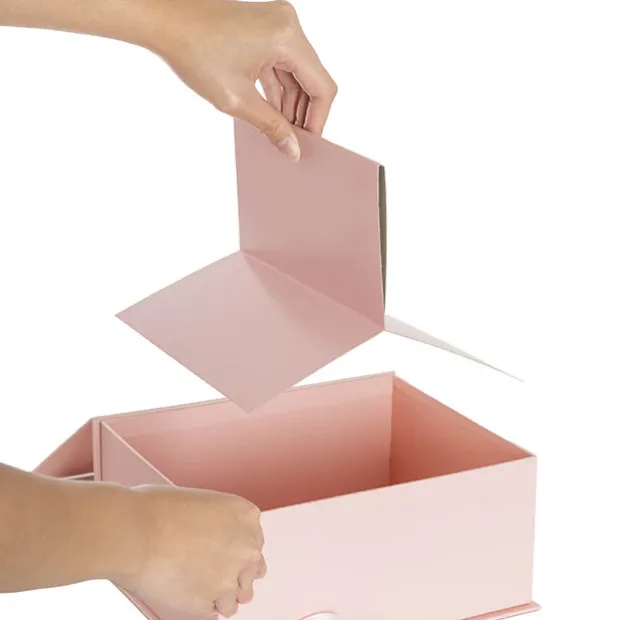 Luxe Gift Flower Box Window Ribbon Set 2 Pink (24x20x11Hcm)