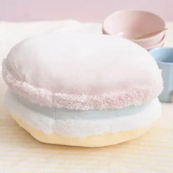 Macaron Cookie Squish Pillow Plush Puff Pink (30cmD)