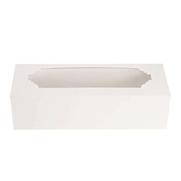 Macaron Sliding Window Box 6 White Pack 10 (185x65x50Hmm)