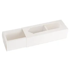 Macaron Sliding Window Box 6 White Pack 10 (185x65x50Hmm)