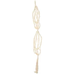 Macrame Hanging Double Pot Holder Twist White (140cm)