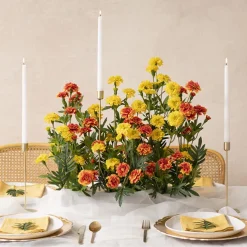 Marigold x 9 Head Spray Orange (5.5cmDx82cmH)