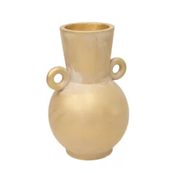Mediterranean Fibreglass Urn Brushed Gold (47x43x69cmH)