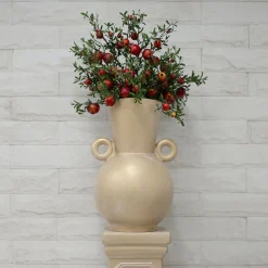 Mediterranean Fibreglass Urn Brushed Gold (47x43x69cmH)