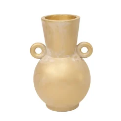 Mediterranean Fibreglass Urn Brushed Gold (47x43x69cmH)