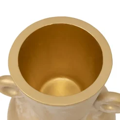 Mediterranean Fibreglass Urn Brushed Gold (47x43x69cmH)
