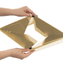 Medium No.6 Posy Box Autolock Base Pk10 Gold (16x12cmH)