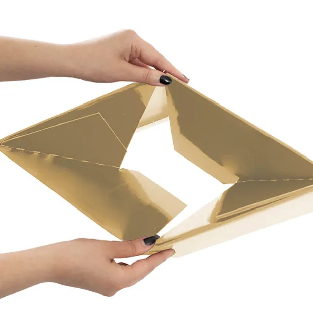 Medium No.6 Posy Box Autolock Base Pk10 Gold (16x12cmH)