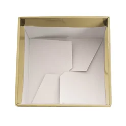 Medium No.6 Posy Box Autolock Base Pk10 Gold (16x12cmH)
