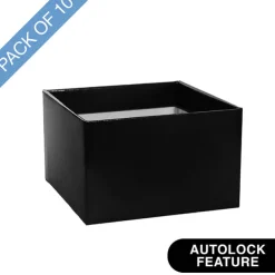 Medium No.6 Posy Box Autolock Base Pk10 Black (16x12cmH)