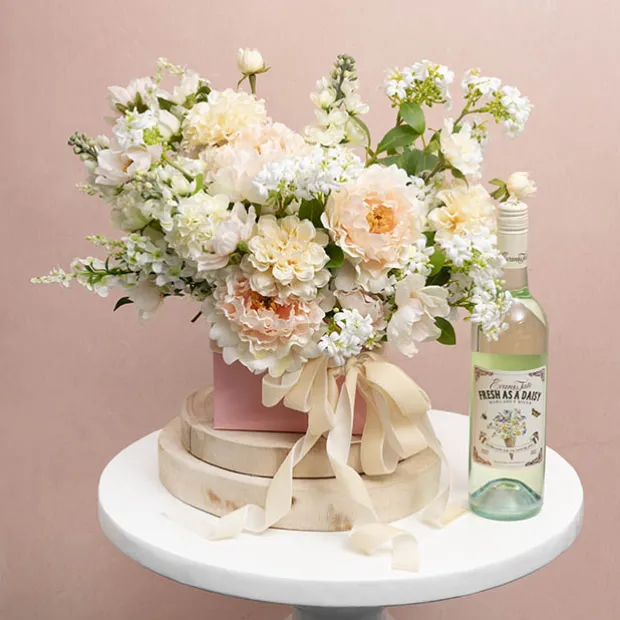 Medium No.6 Posy Box Autolock Base Pk10 Baby Pink (16x12cmH)