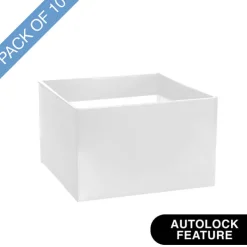 Medium No.6 Posy Box Autolock Pk10 Matte White (16x12cmH)