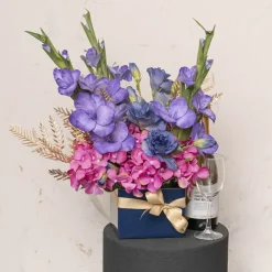 Medium No.6 Posy Box Autolock Base Pk10 Navy Blue (16x12cmH)