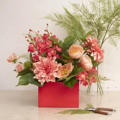 Medium No.6 Posy Box Autolock Base Pk10 Red (16x12cmH)