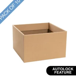 Medium No.6 Posy Box Autolock Base Pk10 Kraft (16x12cmH)