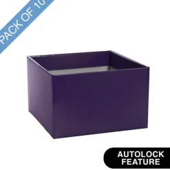 Medium No.6 Posy Box Autolock Base Pk10 Violet (16x12cmH)