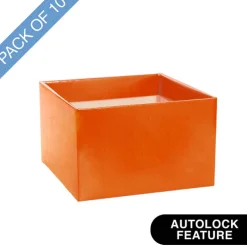 Medium No.6 Posy Box Autolock Base Pk10 Orange (16x12cmH)