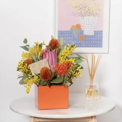 Medium No.6 Posy Box Autolock Base Pk10 Orange (16x12cmH)